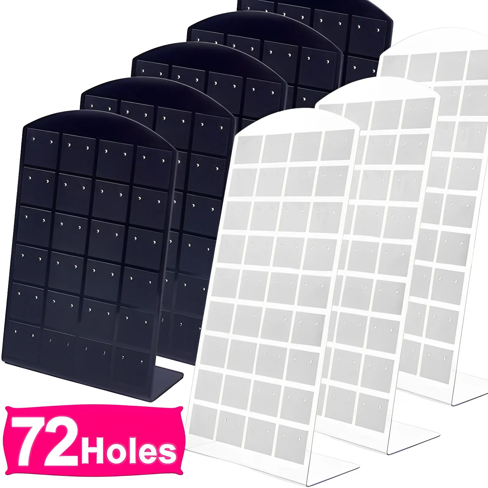 

48/72 Holes Creative Jewelry Earrings Studs Display Rack Portable Necklace Stand Storage Holder Fashion Organizer Storage Box