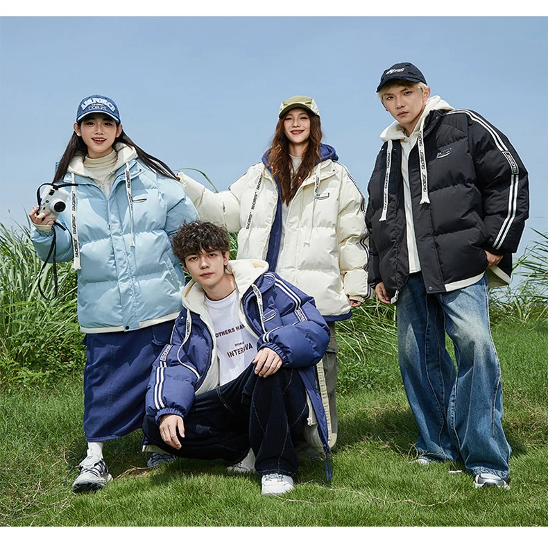 

American Sle Thiened Cotton Jaet Men's Winter New Sle Windproof Warm Trendy Brand Tee-proof Bread Sle Warm Outerw...