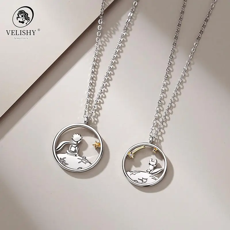 Cute Prince Little Fox Pendants Necklace Choker Couple Necklaces Pendants Women Jewelry Accessories Valentine's Day Gift