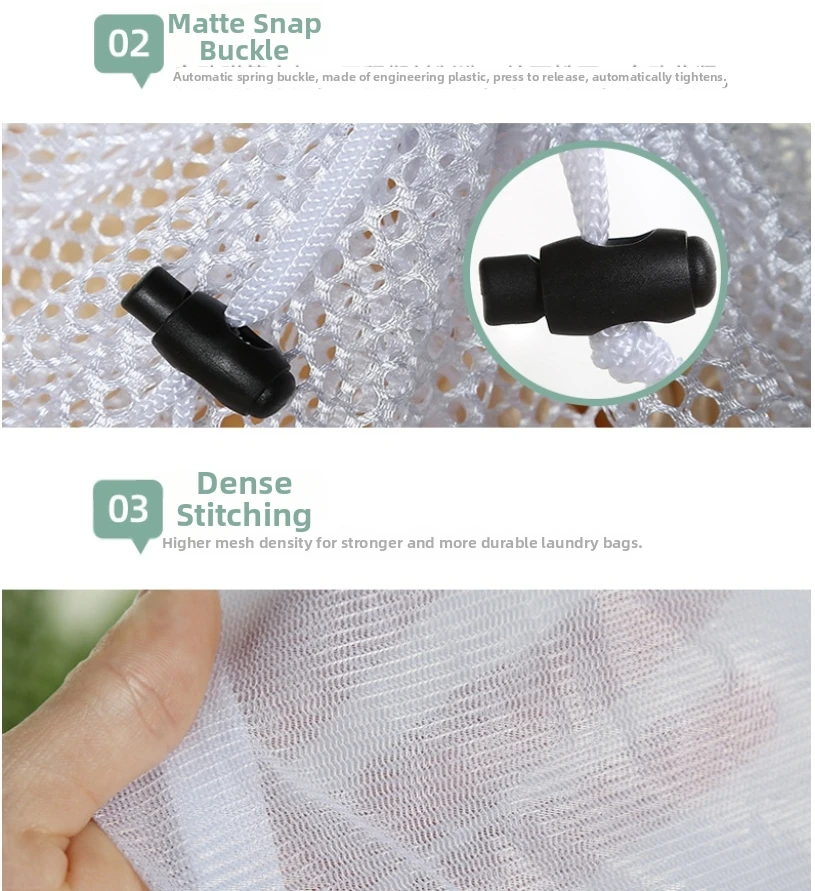 Nylon Mesh Laundry Bag - Adjustable Shoulder Strap, Drawstring Closure, Perfect for Dorms & Apartments image 5