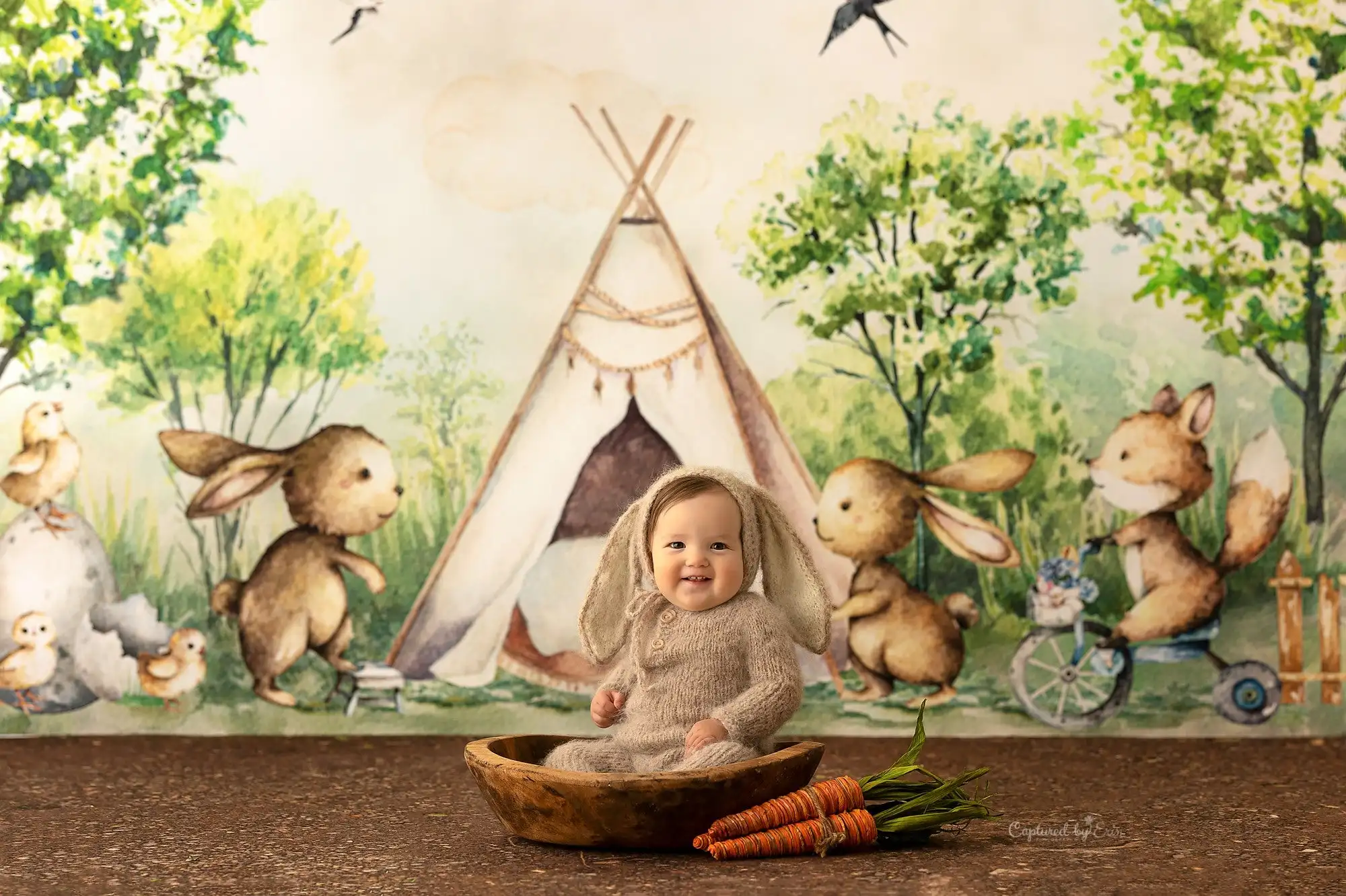 Little Critter Campground Backdrop Kids Baby Cake Smash Phorography Props Forest Tent Child Girls Photocall Decors Background