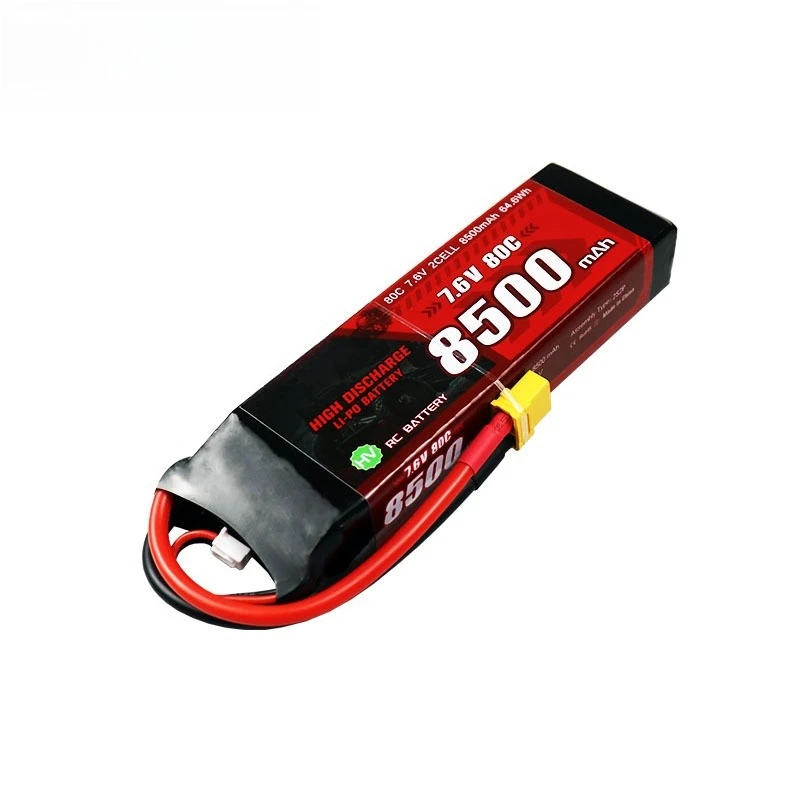 8500mAh 80C 7.6V/2S Rechargeable Batteries For Model Cars RC Battery