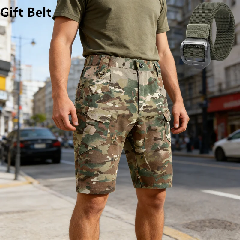

Тактические шорты Gift Belt IX7 в стиле милитари с множеством карманов, летние шорты-карго для активного отдыха, тренировок и походов