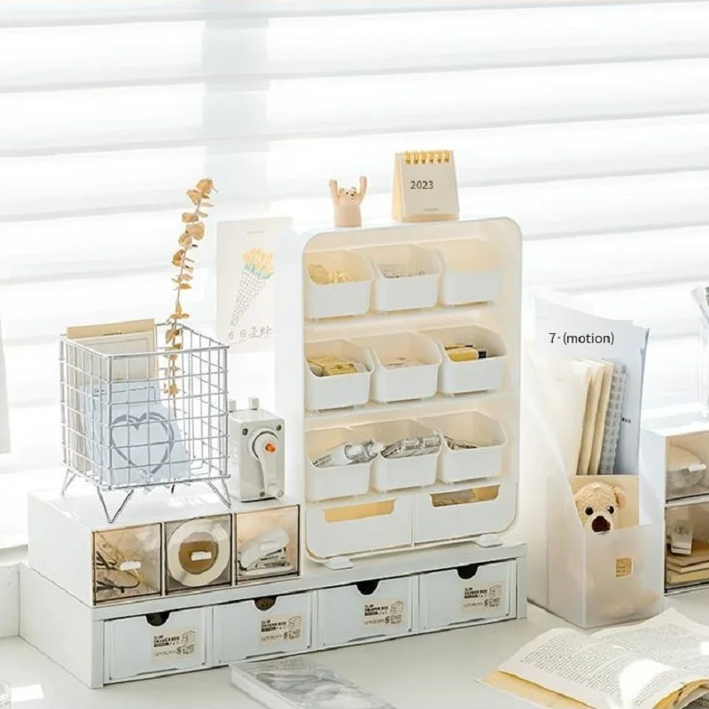 

Storage Boxes Desktop Organizer Box Drawer Multi-Compartment Small Item Table Multilayer Stationery Cosmetics Sundry Shelving