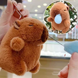 Snot Cartoon Capybara Pendant Plush Toy Doll Bag Hanging Ornaments Cute Kapila Keychain Doll Desktop Doll Ornaments Car Pendant