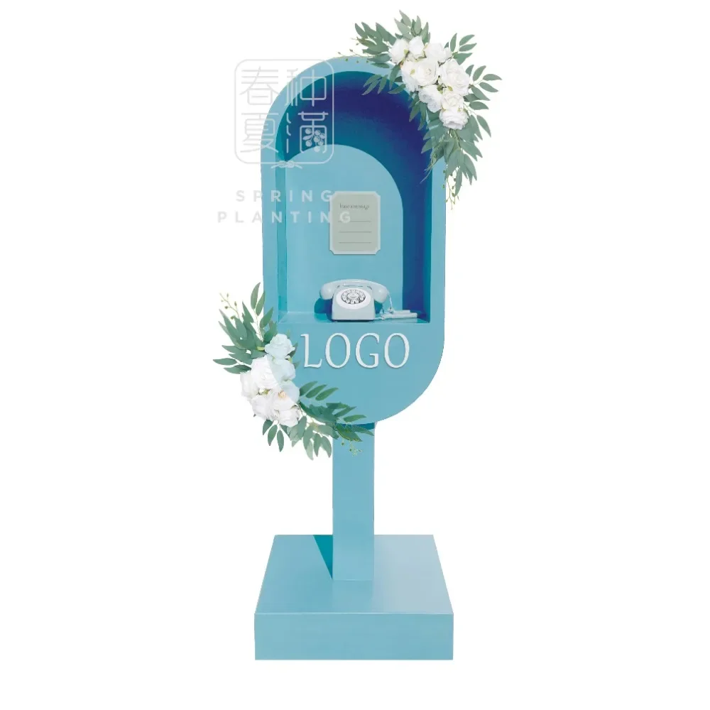 2024 Floral Wedding Decoration Outdoor Party Decoration Phone Audio Guestbook Wedding Decoration 4