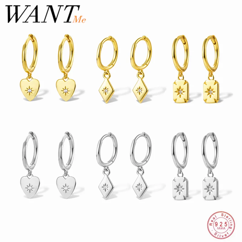 

Женские серьги-подвески WANTME из серебра 925 пробы, с романтической звездой