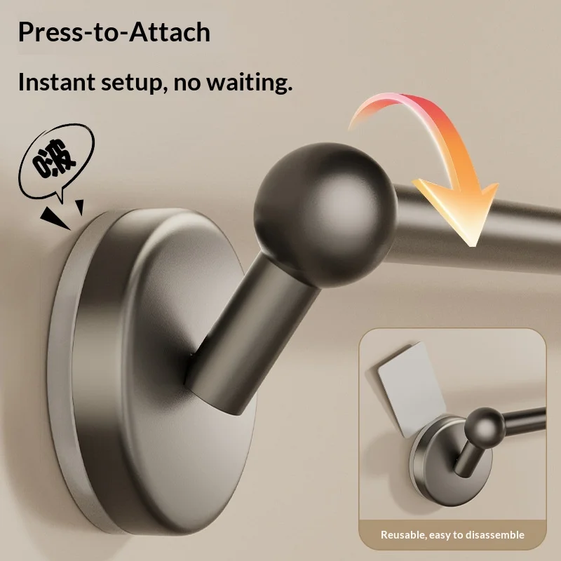 No Drill Suction Towel Rack Wall Mounted Towel Bar Heavy Duty Rustproof Space Saving Bathroom Bathroom Accessories Towel Rack