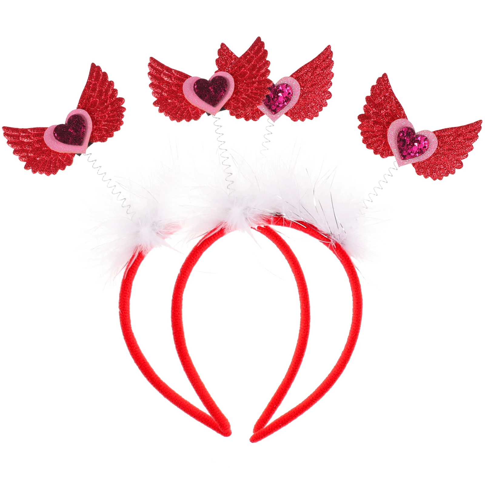 

2pcs Heart Shaped Headband Valentine's Day Hair Accessories Fabric Love Heart Hoop Headwear Party Wedding Photoshoot Gifts