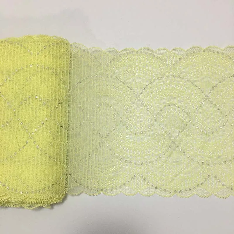 

20 ярдов лимонно-желтого эластичного кружева для отделки юбок, нижнего белья, шитья, рукоделия, декора одежды, тканевых изделий и украшений