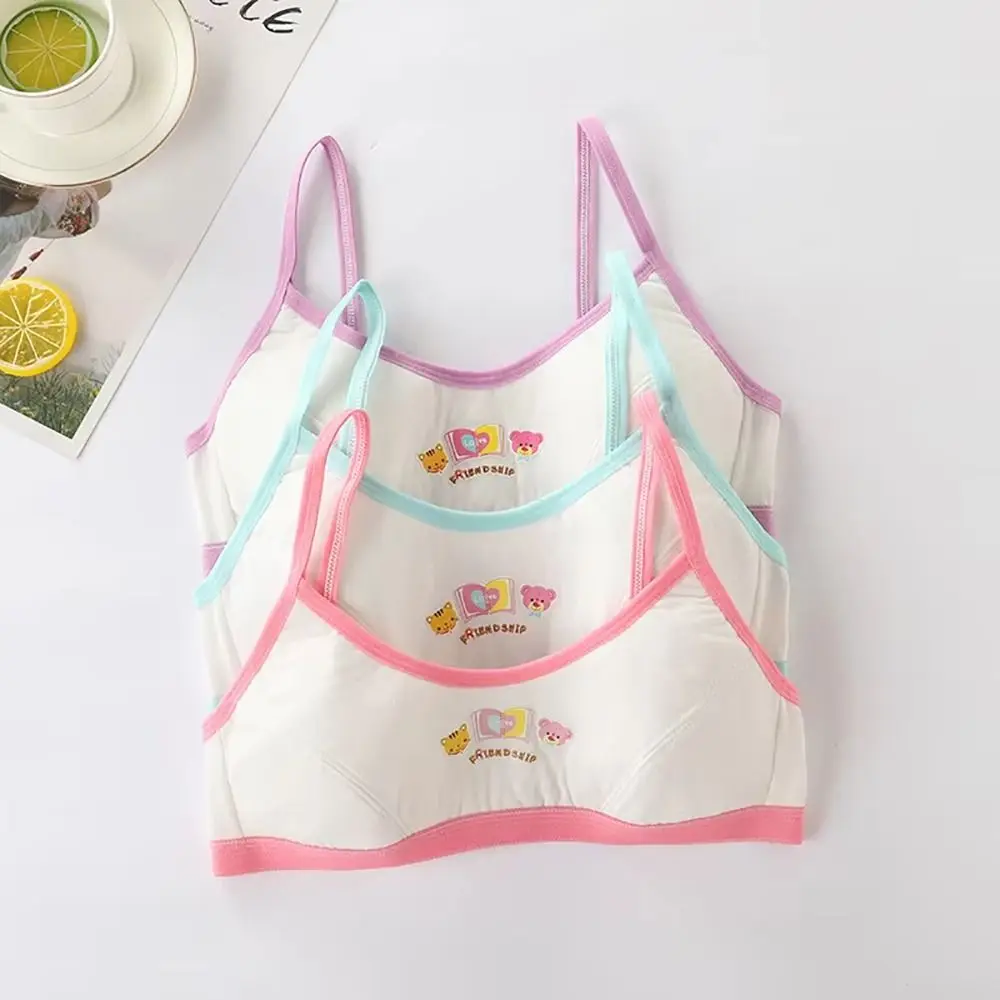 1Pcs New Cotton Teenage Bra Breathable Comfortable Bra for Girls Sweat Absorbent Traditional Style Girl Development Bra Tops
