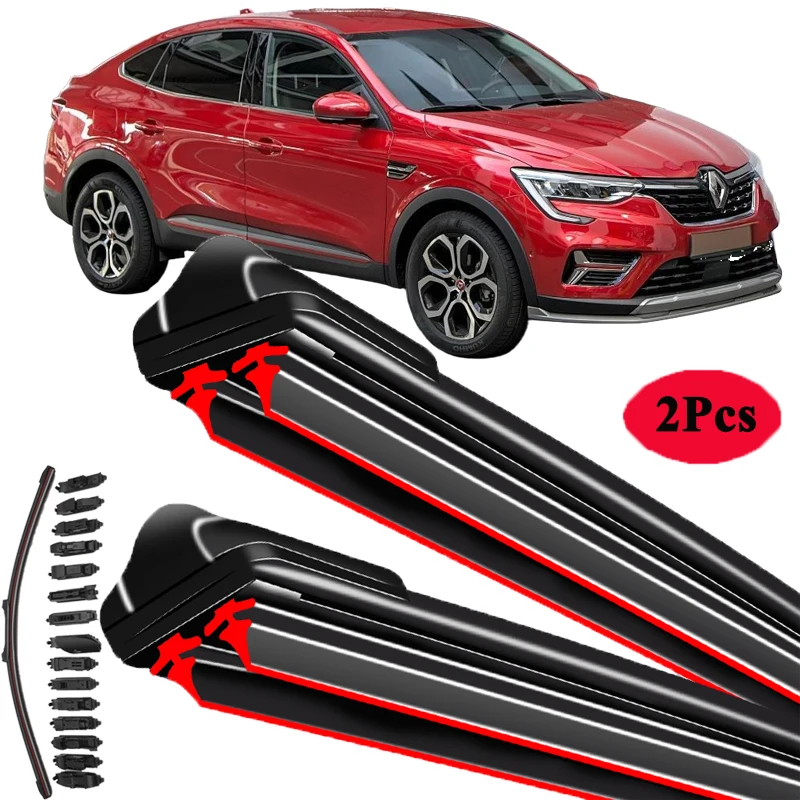 For Renault Arkana SUV 2019 2020 2021 2022 Car Accessories Window Brushes Red Winter Double Rubber Windshield Wiper Blades