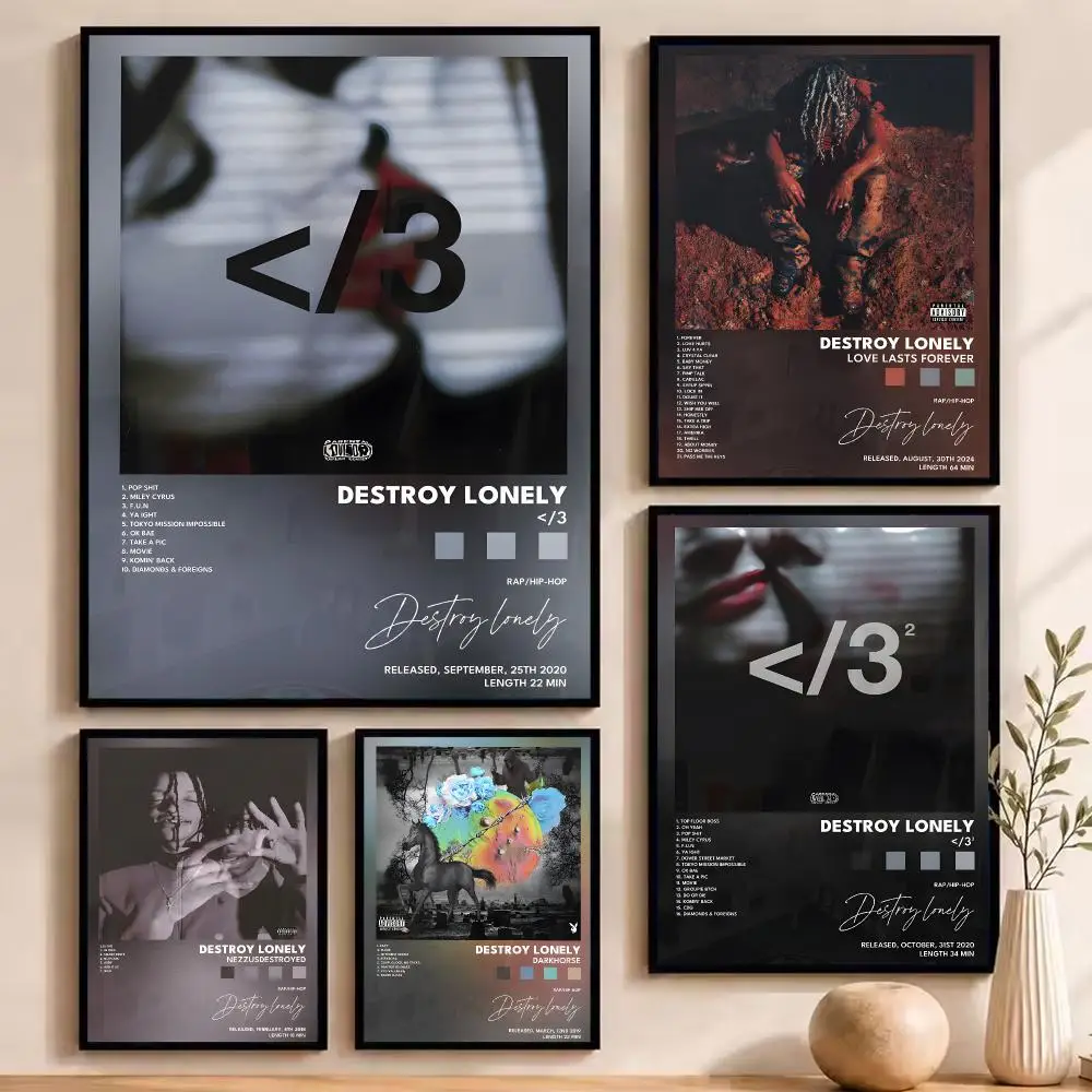 Rapper Singer D-Destroy Lonely Poster Durable Painting Canvas Poster Wall Hanging Home Interior Decoration Art Mural Gift