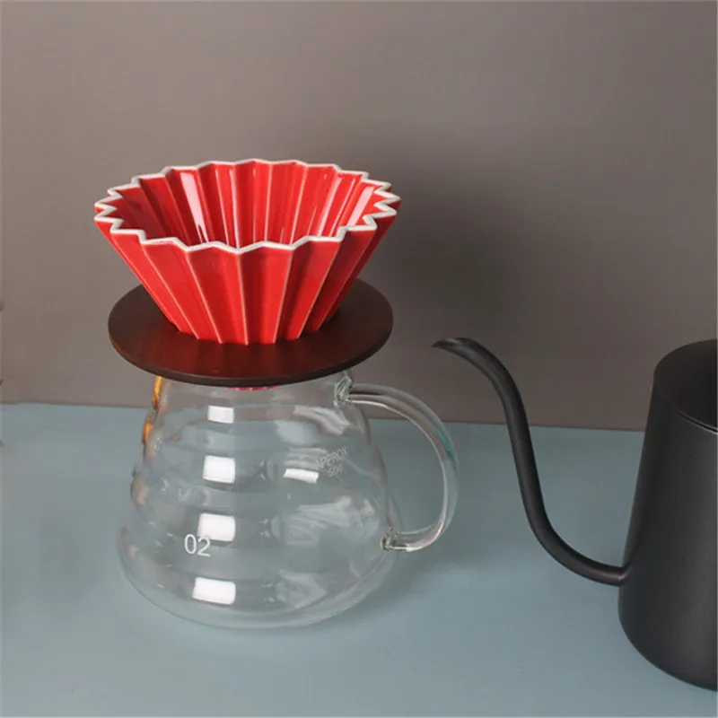 Hand-held Coffee Filter Cup, Reusable Ceramic Origami Filter Cup, Coffee Maker, Solid Funnel Dripper, Easy to Clean