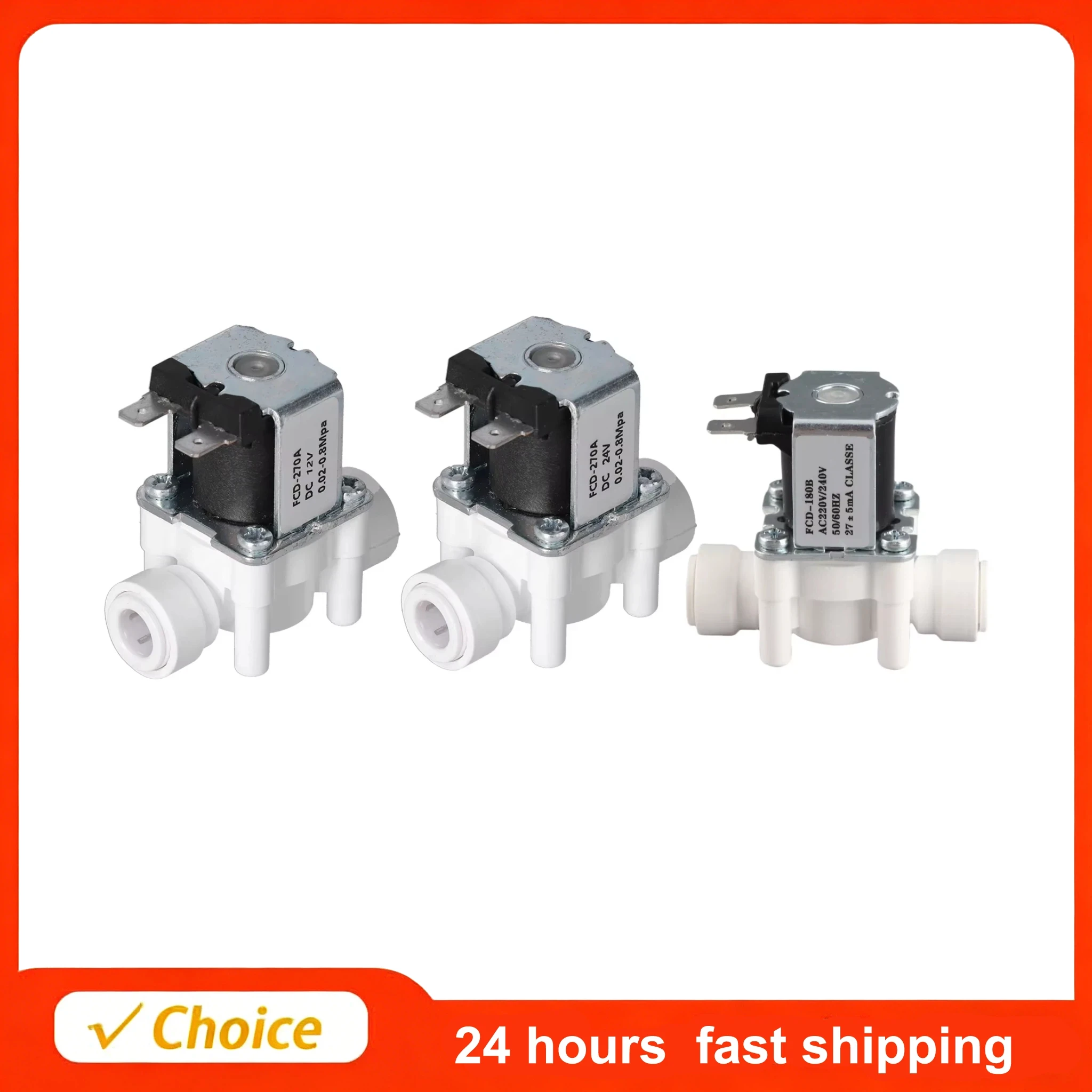 

Plastic Electric Solenoid Valve Lightweight and Easy Assembly Durable 3/8in Quick Connector Normally Closed Solenoids Valves