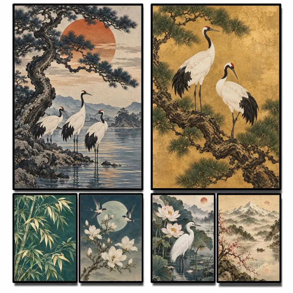 Beautiful Art Japanese Ukiyo-e Poster High-definition  stickers, suitable for bedroom, living room, home decoration