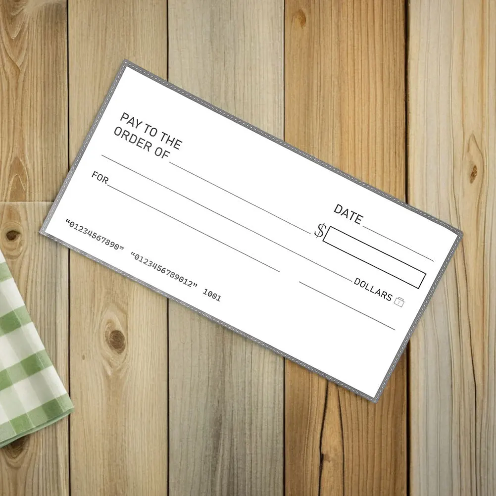 

2pcs Giant Fake Check Blank Big Checks For Presentations Dry Erase Reusable Waterproof Jumbo Oversized Award Donation Fundraiser