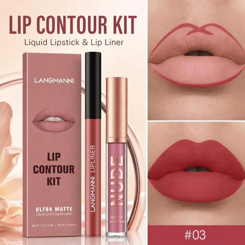 Waterproof Waterproof Lasting Matte Velvet Lip Gloss Lip Liner Set Non-stick Cup Cherry Red Lip Liner Lip Contour Pen Lipstick - Aliexpress Deal