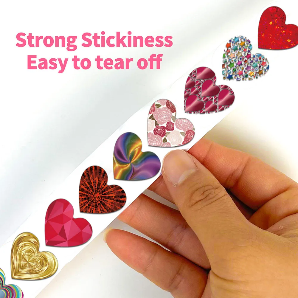 500PCS Creative Shining Love Roll Stickers, Account Decoration, DIY Skateboard Notebook, Water Cup Waterproof Stickers