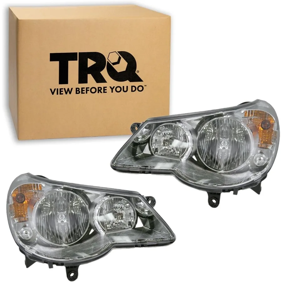 2 Piece Headlight Assembly Set for Driver and Passenger Side HighPerformance Lighting Solution Compatible with 20072010 Chrysle