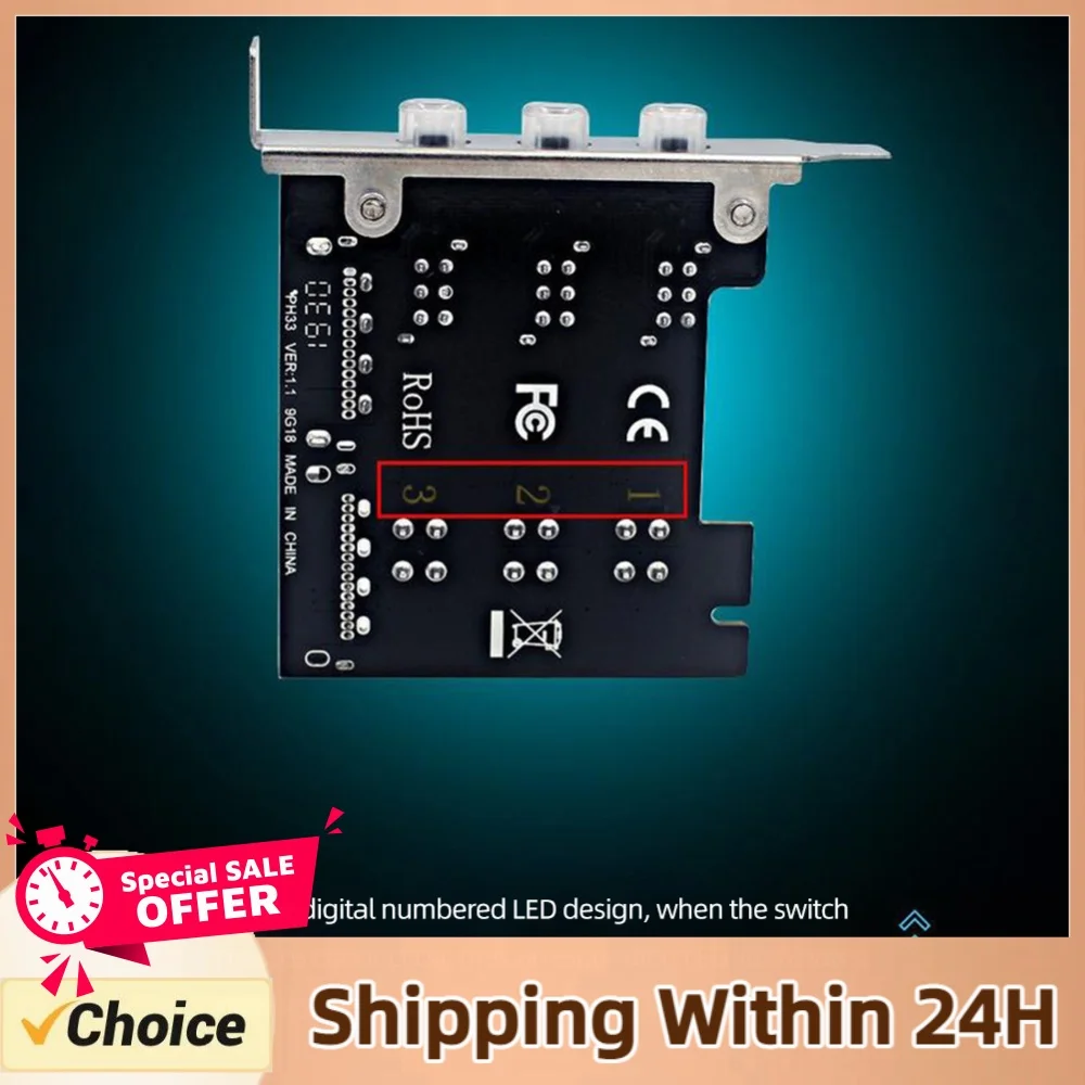 Hard Disk Control System 4Pin SATA Hard Drive PCI Expansion Card LED Backlit Numbered Intelligent Control Management System PCIE