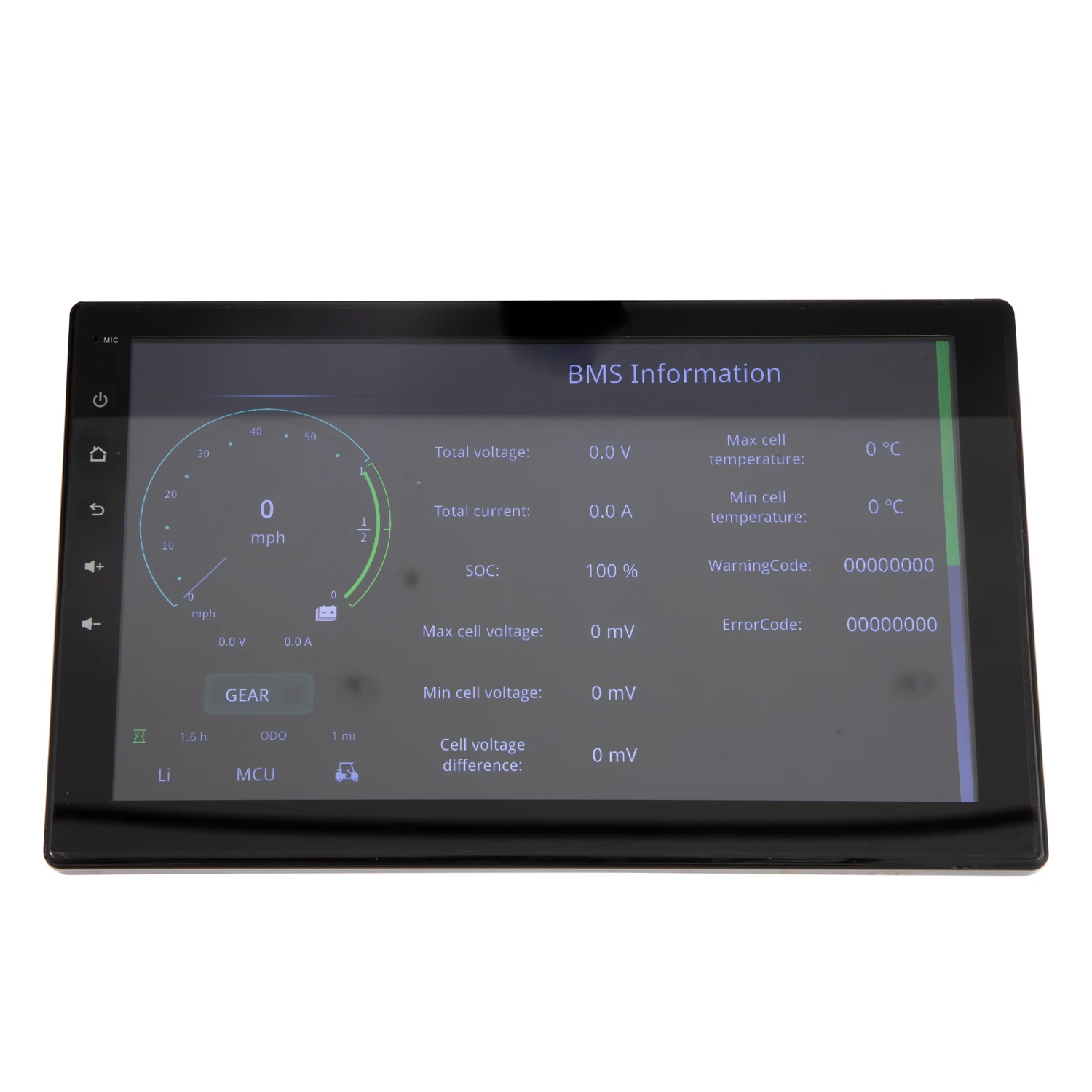 

10.1 Inch Big Size Touch Screen Meter Battery Display For Electric Golf Carts