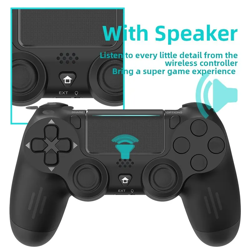 จอยควบคุมเกมรองรับบลูทูธ Data Frog สำหรับ PS4/slim/pro เกมแพดไร้สายสำหรับ PC จอยสติ๊กแบบสั่นสะเทือนคู่สำหรับ iOS/Android