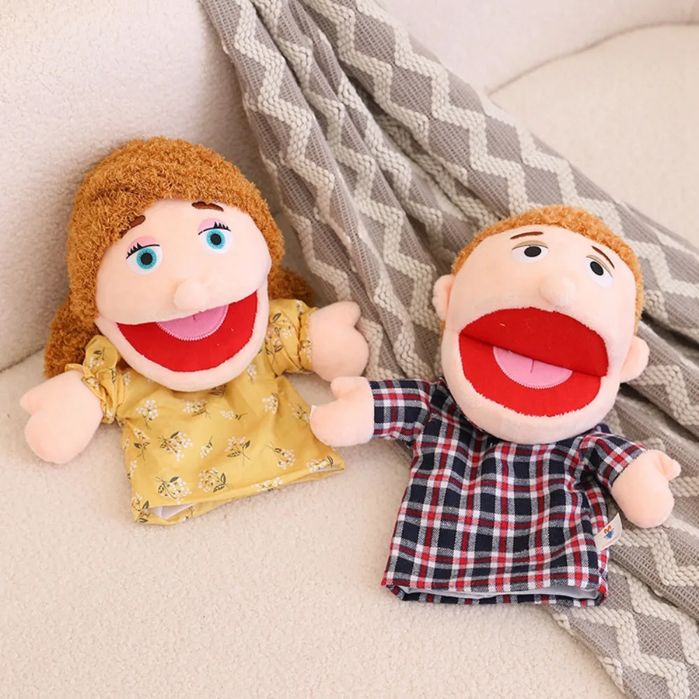 Interaction Plush Hand Puppet Open Mouth 28-33cm Family Role Play Toys PP Cotton Finger Puppet Playing with Children