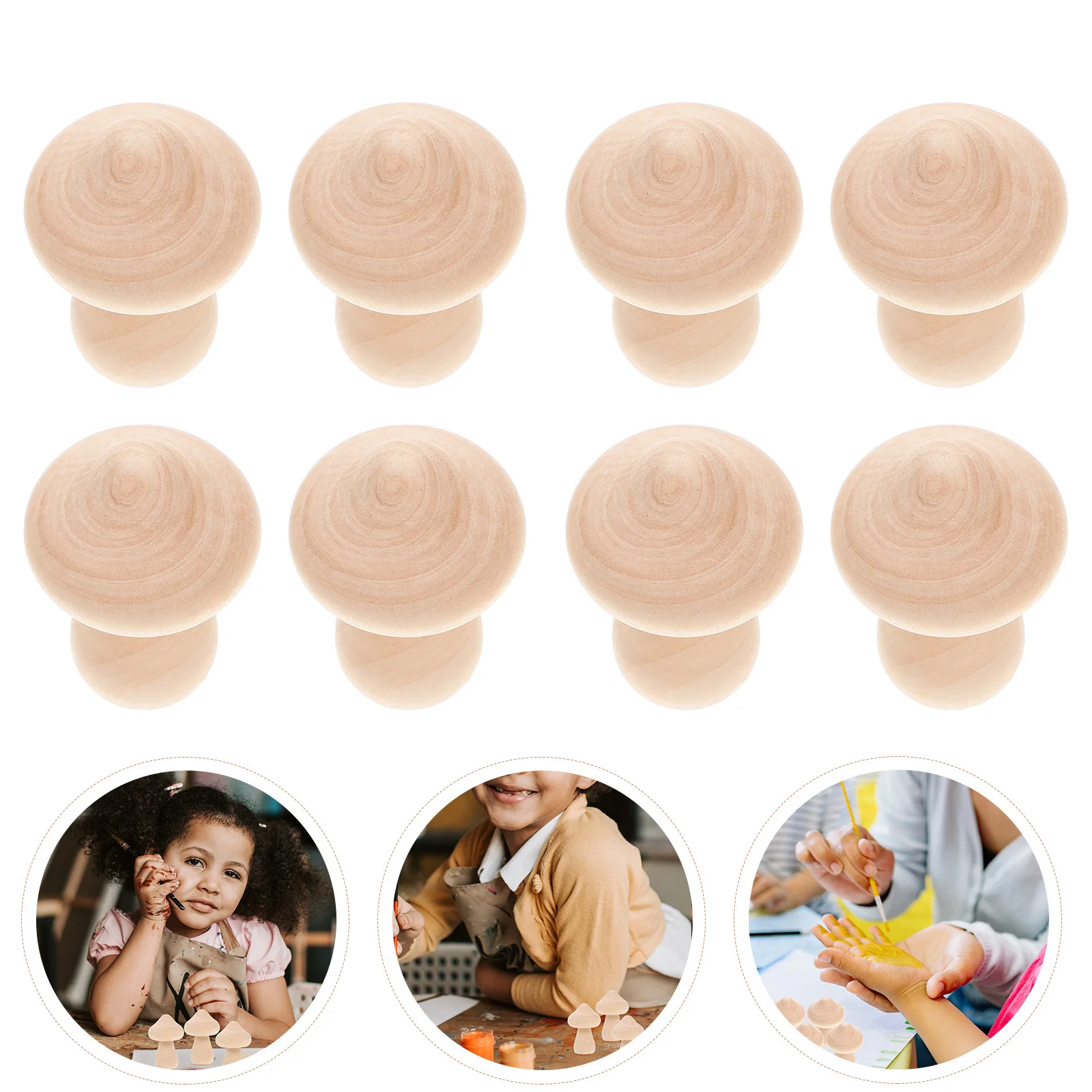 

Набор из 10 заготовок из натурального дерева в форме грибов для творчества, росписи, декора дома, стола, граффити-арта