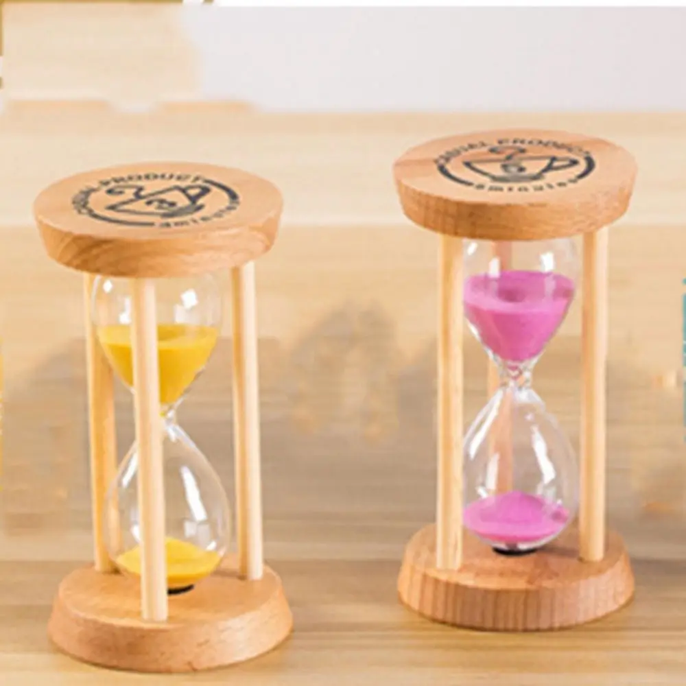 Stable Connection Wooden Hourglass Creative No Deformation Wooden Round Hourglass Timers 5 colors 1/3/5 Minutes Kids Gift