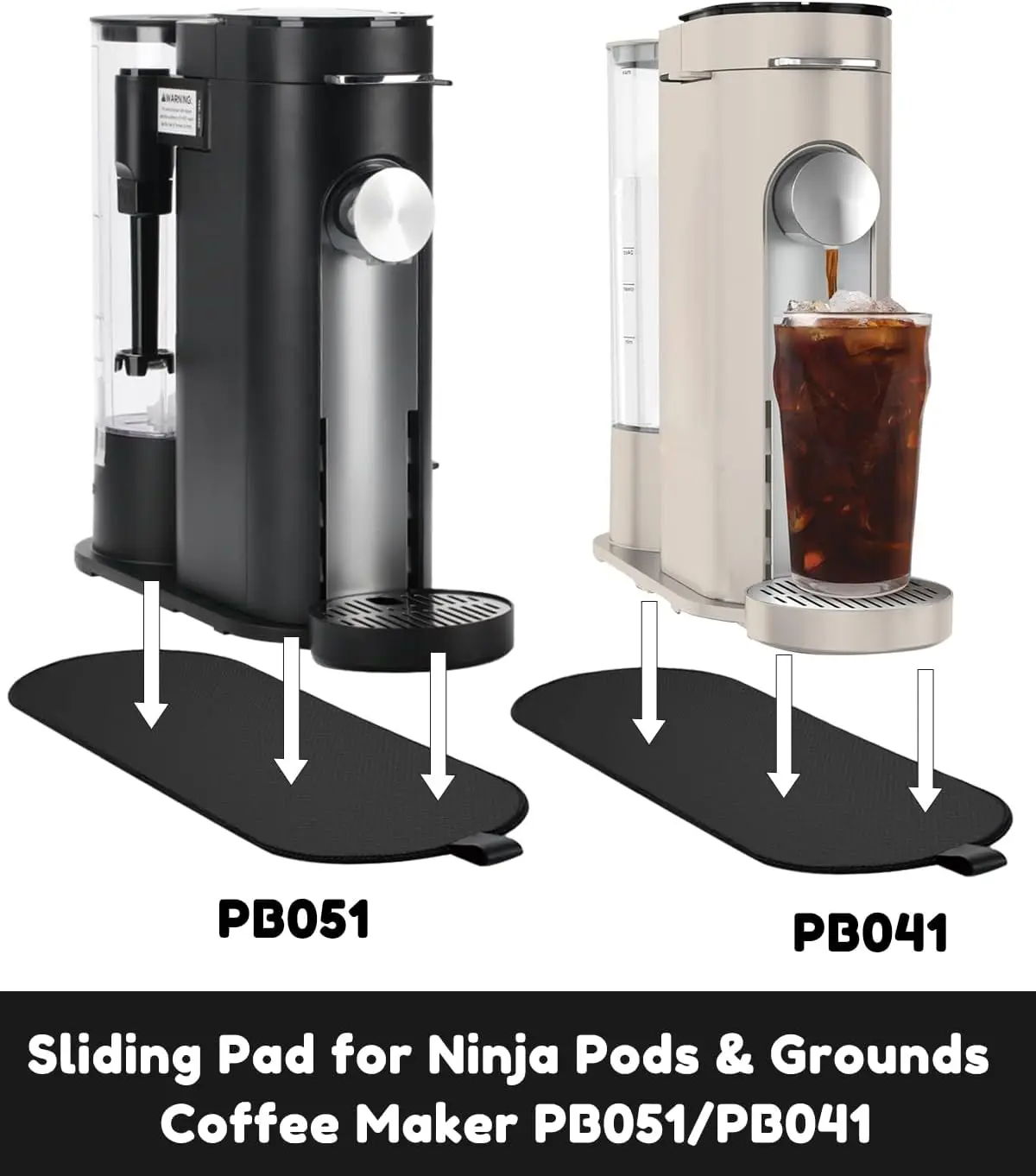 Sliding Pad Smooth Glide with Anti-Slip Base Accessories Includes Hanging Strap For Ninja Coffee Machine PB051/PB041
