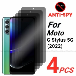 2/4PCS Privacy Screen Protector For Motorola Moto G Stylus 5G 2022 Anti-Spy Tempered Glass Motorola Moto G Stylus 5G 2022 Glass