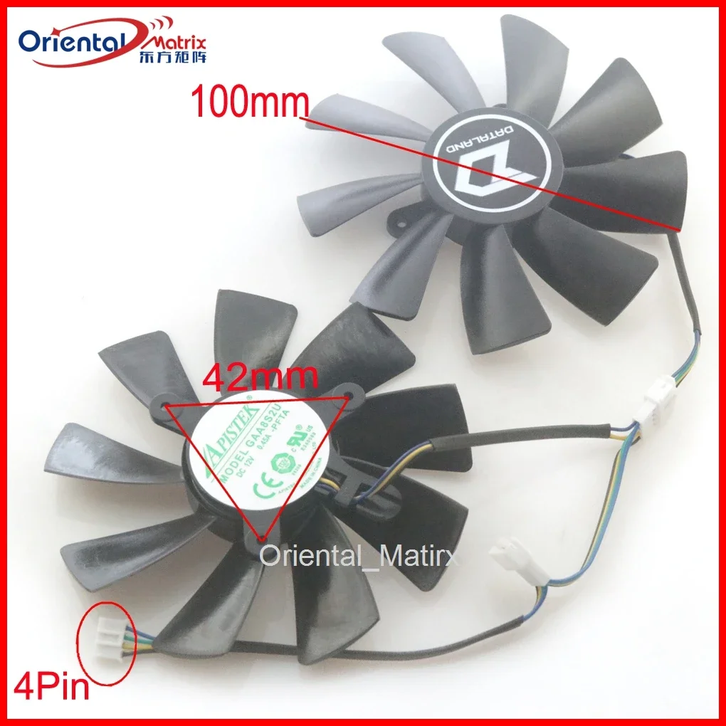 2pcs/lot GAA8S2U 12V 0.45A 100mm For Dataland RX5500XT 5600XT 5700 5700XT X-Serial Graphics Card Cooling Fan