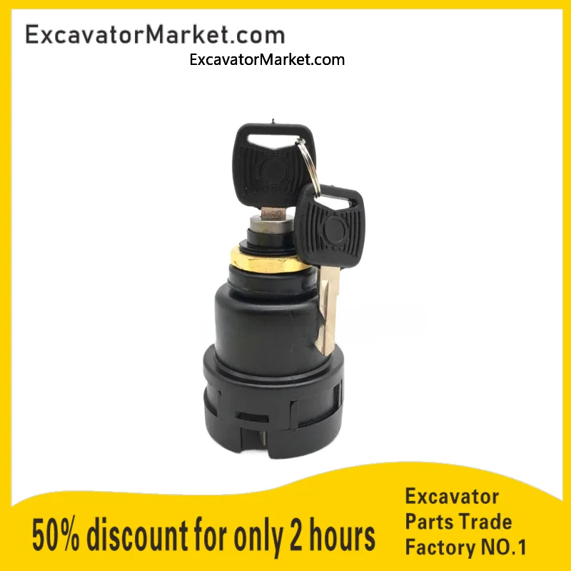 

Excavator Parts For Yuchai Yc55 60 65 85 135 230 360-8 Electric Door Lock Start Switch Ignition Switch Excavator