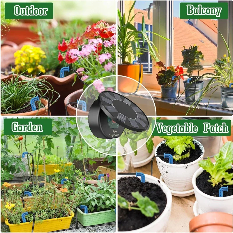 Solar Automatic Drip Irrigation System Kit DIY Irrigation System for Garden Outdoor Indoor Gardening System  9 Timing Modes