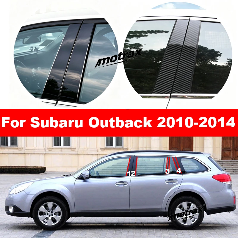 Car Window Decorative Cover Center Film Pillar B C Pillar Sticker Accessories for Subaru Outback 2010 2011 2012 2013 2014