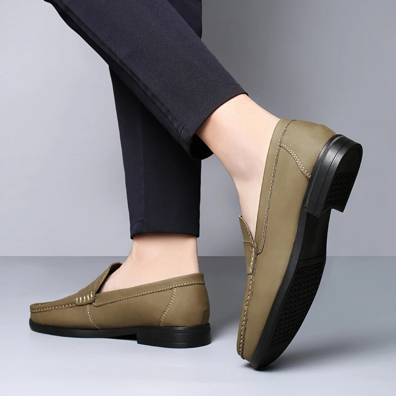 

Fashionable Italian Style Men's Casual Shoes Branded Business Dress Leather Shoes Quality Anti Slip and Wear-resistant Loafers