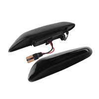 ANGRONG 2X Amber Dynamic Side Marker Indicator LED Repeater Light w/ Black Lens For BMW E81 E87 E90 E91 E60 E61 E84 X3
