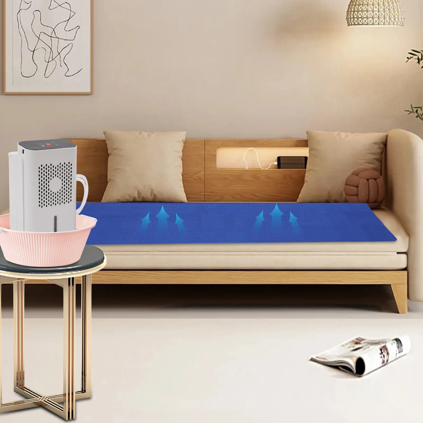 

Water Cooling Mattress Pad with 46°F Temperature Drop, 6W Energy Saving Bed Cooler System, 50dB Ultra Quiet PVC Cooling Pad