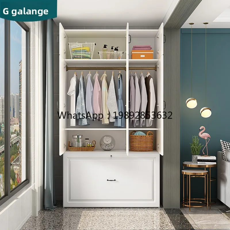 B1 Balcony Multifunctional Folding Invisible Bed Wardrobe Integrated Household With Storage Cabinet Folding Bed Cabinet