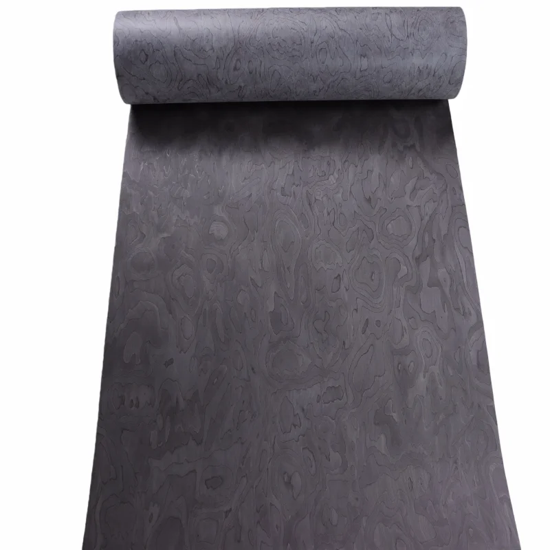 Grey Ebony Burl Pattern Thick Wood Veneer for Manual Application Furniture DIY Hotel Veneer Decoration Speaker Veneer