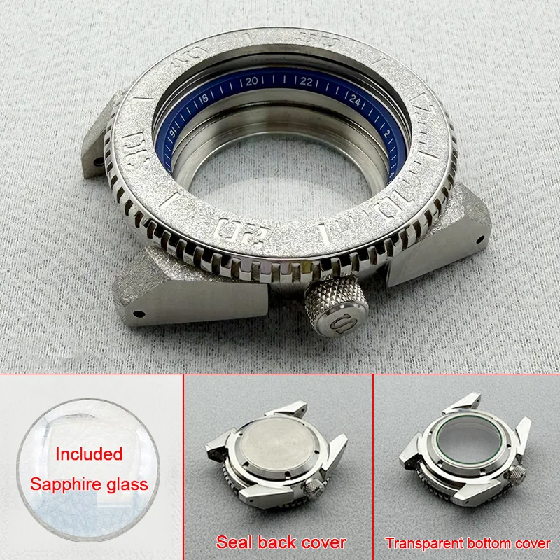 

Sliver 45mm Mod SRPF Samurai Series Men's Diving Case Fits NH35 NH36 7S Movement 20ATM Waterproof Replace Watch Cases Custom
