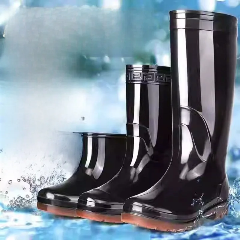 

Men's Anti-Slip Wear-Resistant Rain Boots Fishing Construction Site Labor Protection Mid-Calf Water Gel Shoes Summer Style