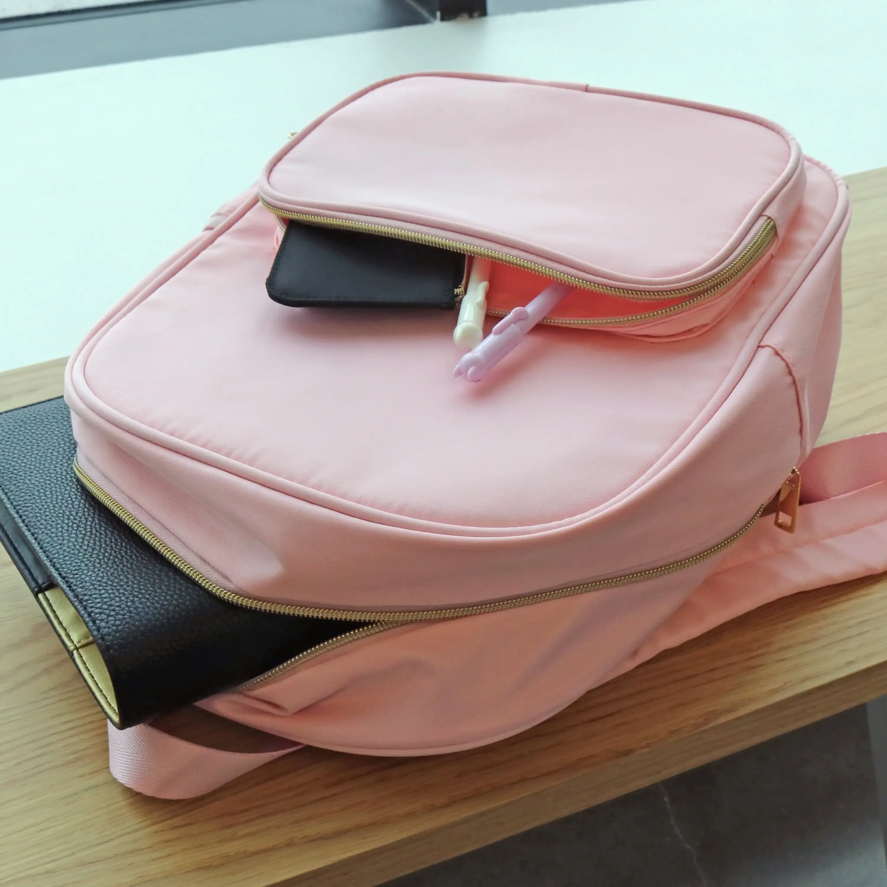 Нейлоновый рюкзак, настраиваемая дорожная сумка для книг для поделок, школы и повседневного использования, розовая