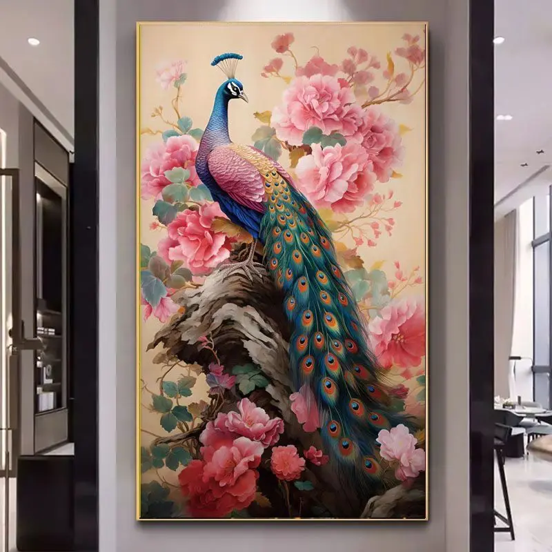 11CT Peacocks Embroidery DIY Chinese Style Printed Kits Cross Stitch Thread Needlework Sets Home Decor Crafts New Arrival