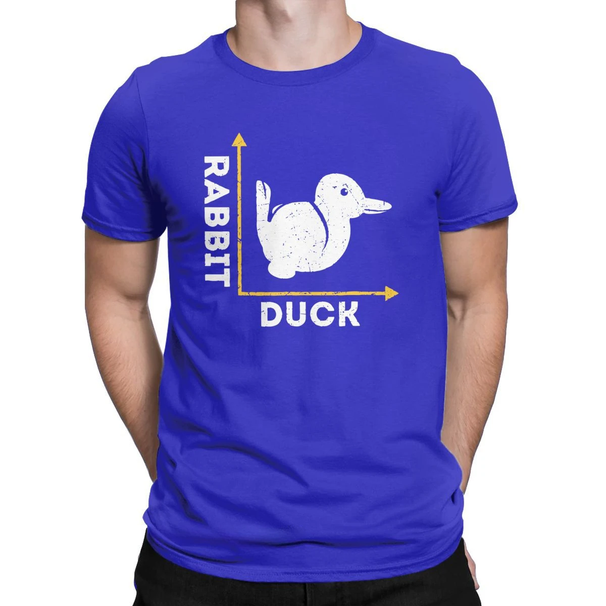 Men Amazing Pure Cotton Tees Tshirt Original Clothing Brain Teaser Duck Rabbit Optical Illusion Duck Or Rabbit T-Shirts