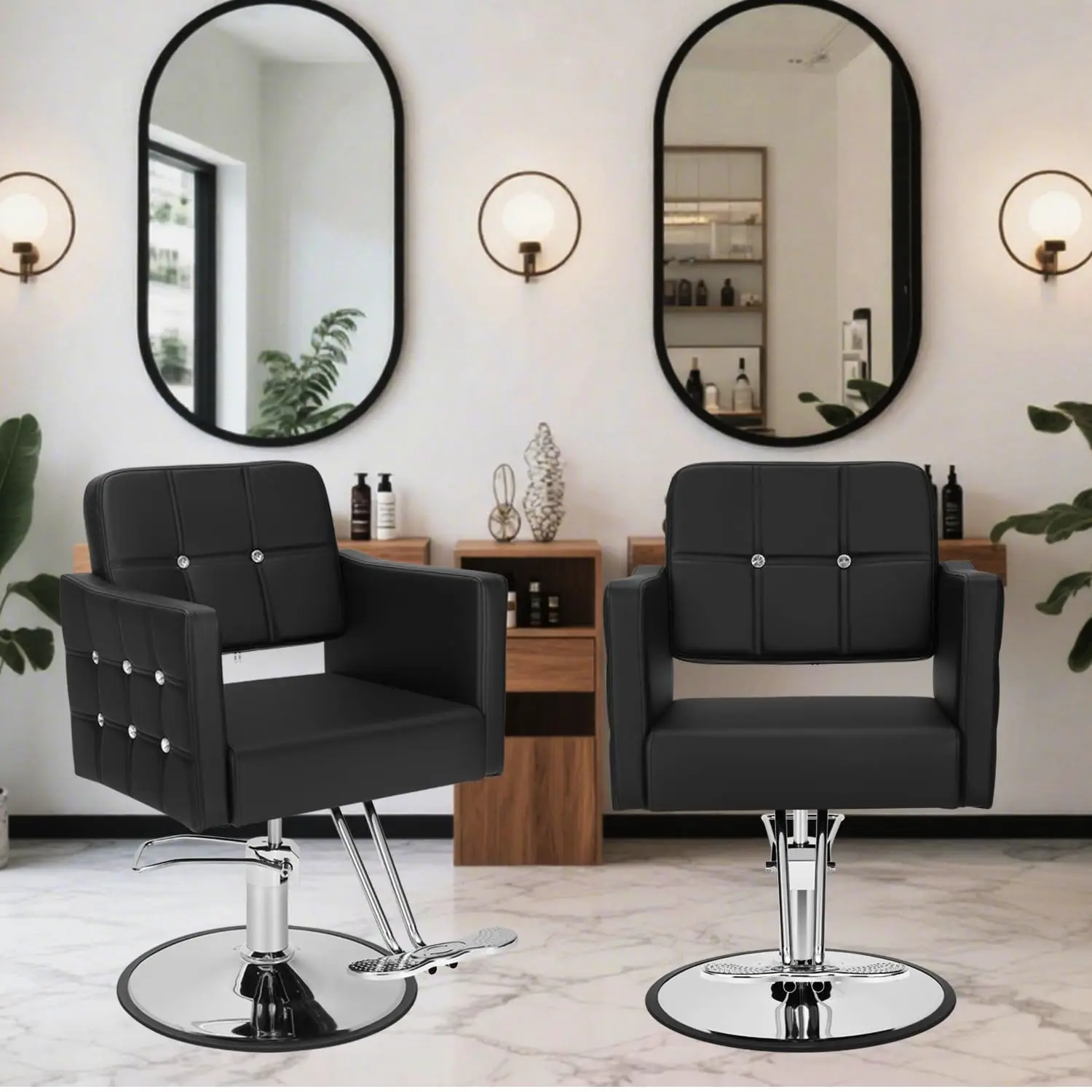 Professional Salon Chair 350 Lbs Hydraulic Pump 360° Swivel Adjustable Height Barber Shop Spa Tattoo Studio Black, Customized