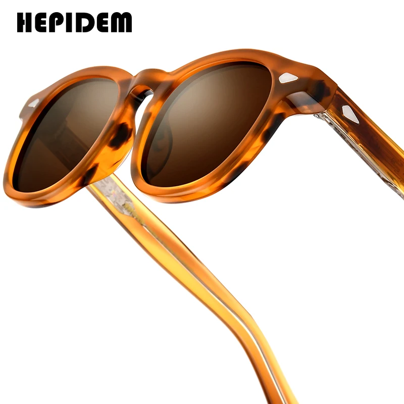 HEPIDEM Thick Acetate Sunglasses for Men Famous Brand Designer glasses Big Size Square Sun Glasses for Women Shades 9417T