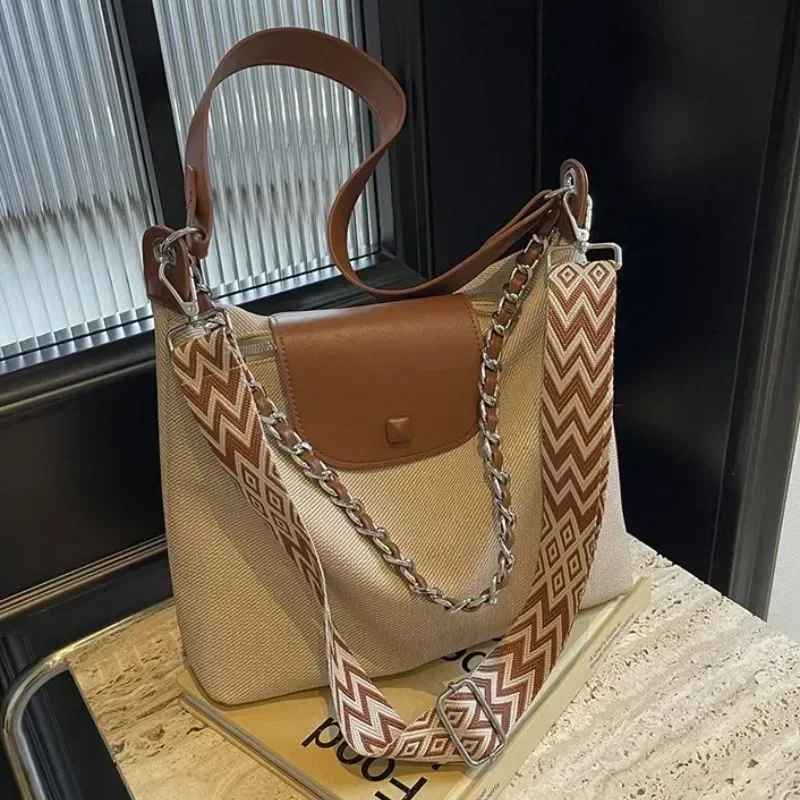 bolsa-de-ombro-pu-e-pano-combinando-com-cores-fecho-quadrado-ziper-grande-capacidade-sentido-de-luxo-bolsa-crossbody-para-mulheres-2025