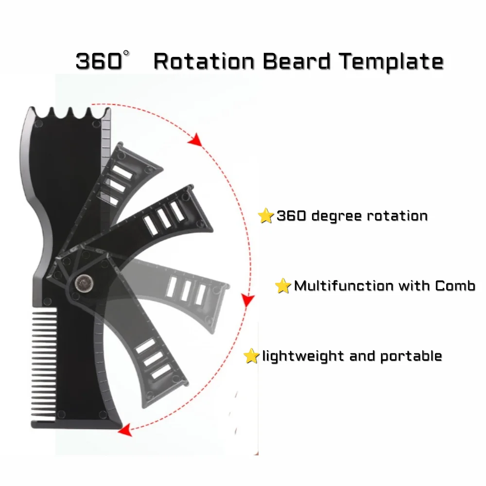 The Gracemen Beard Kit - 6 in 1 Grooming Suit for Men- Beard Template & Brush & Comb & Eyebrow Razor & Scissors with Travel Bag